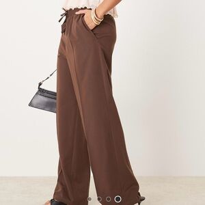 Chocolate Brown High-Waisted Wide Leg Pants